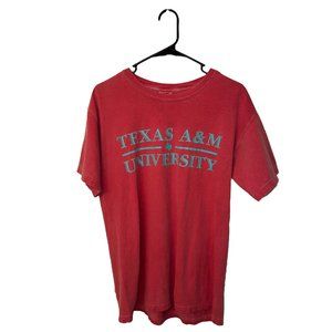 Comfort Colors Light Red and Light Blue Texas A&M T-Shirt Size Medium